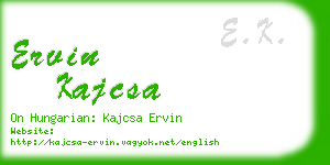 ervin kajcsa business card